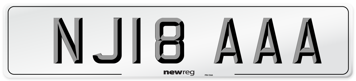 NJ18 AAA Number Plate from New Reg